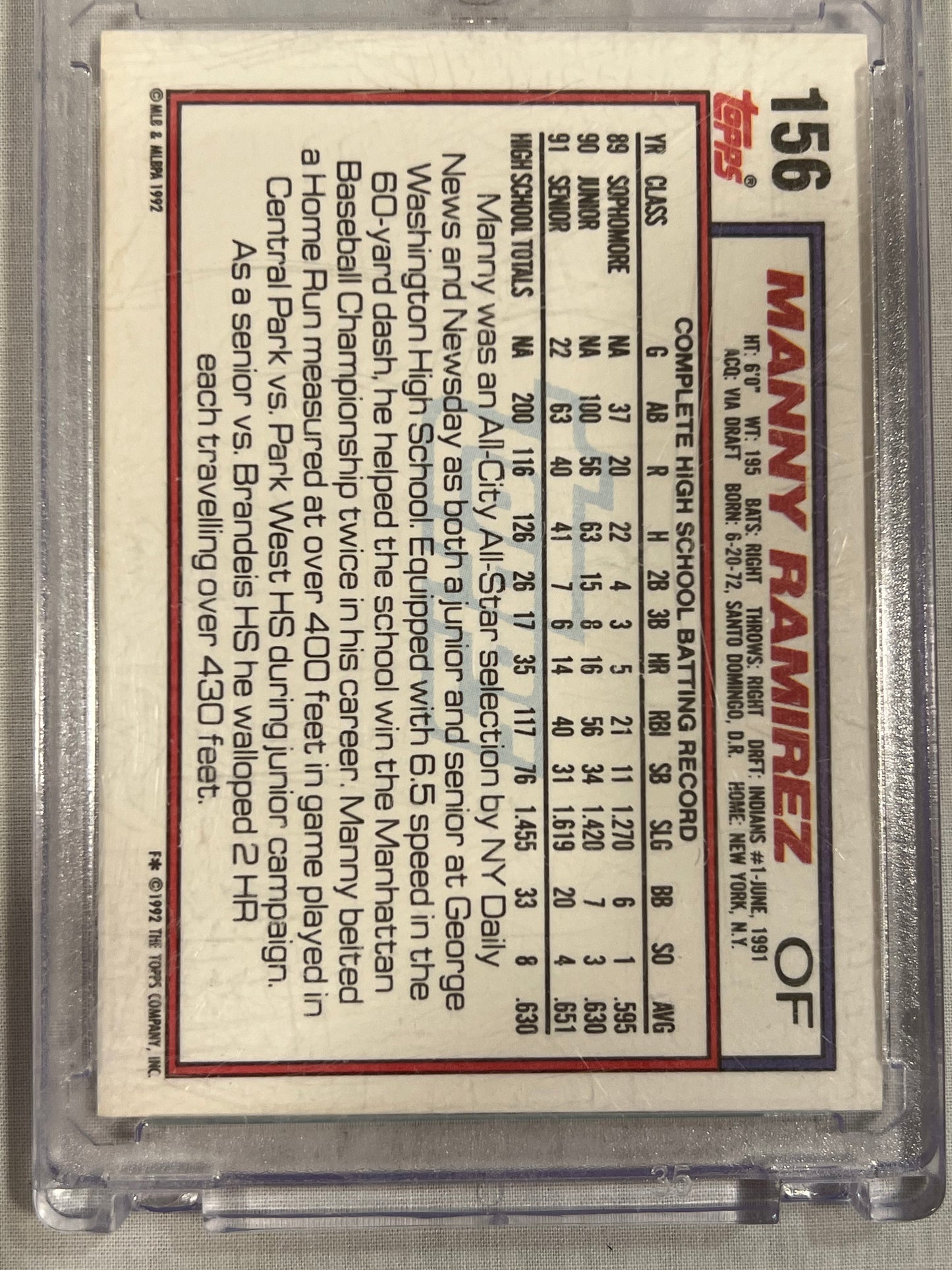 Manny Ramirez 1992 Rookie