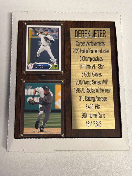 Derek Jeter 2 Card Player Plaque