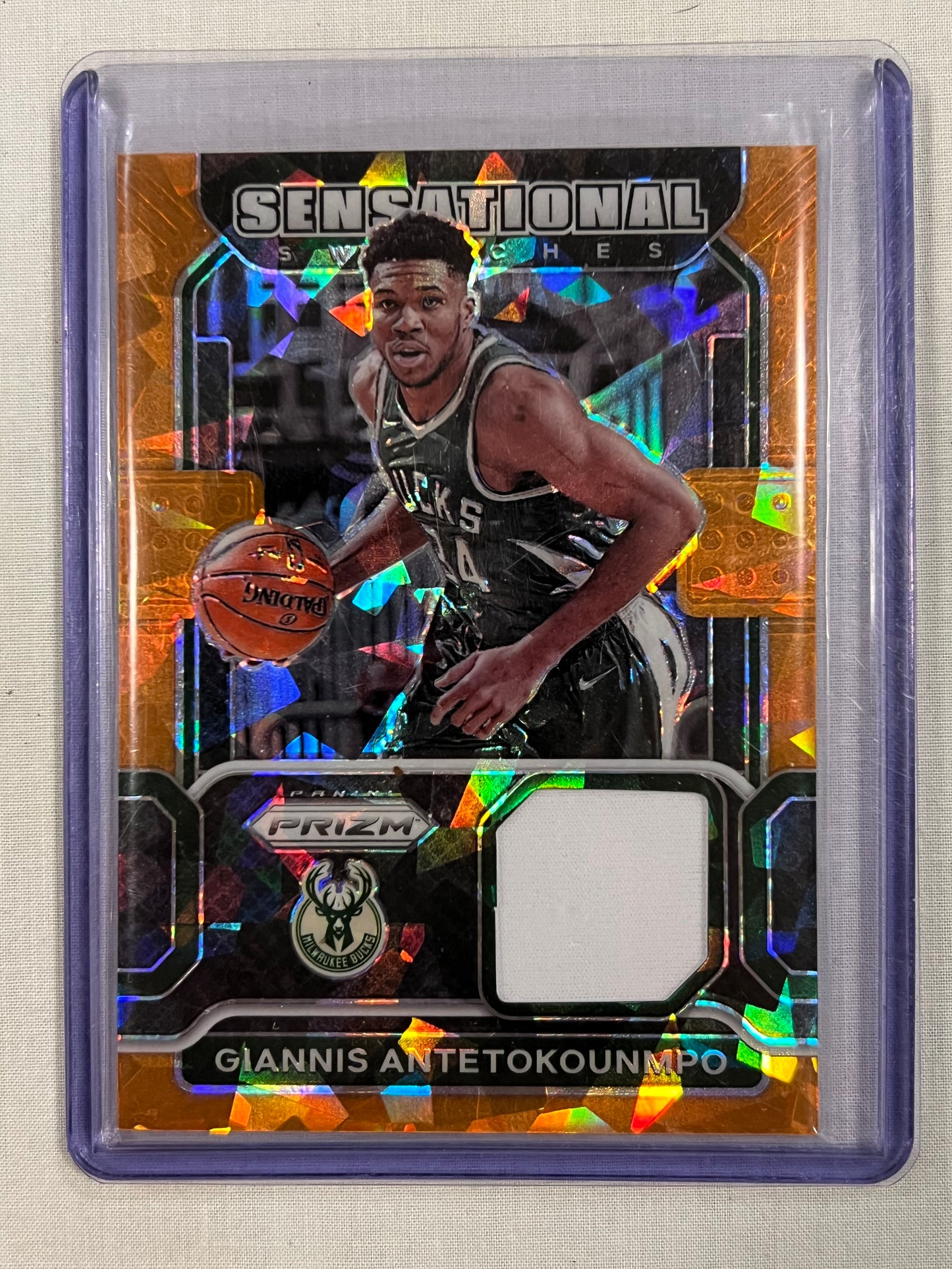 Giannis Antetokounmpo Orange Prizm Sensational Swatches