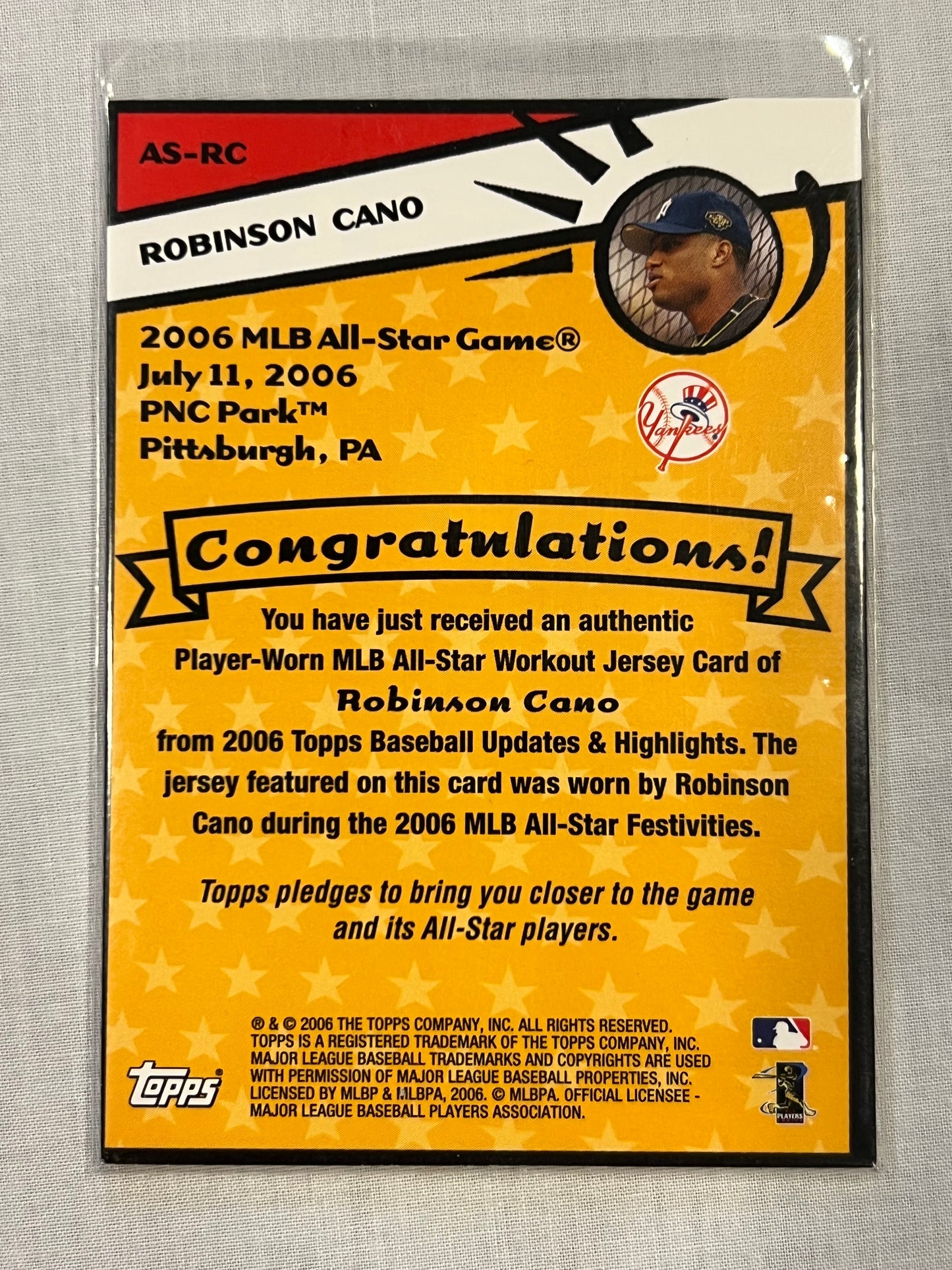 Robinson Cano 2006 All-Star Game Patch