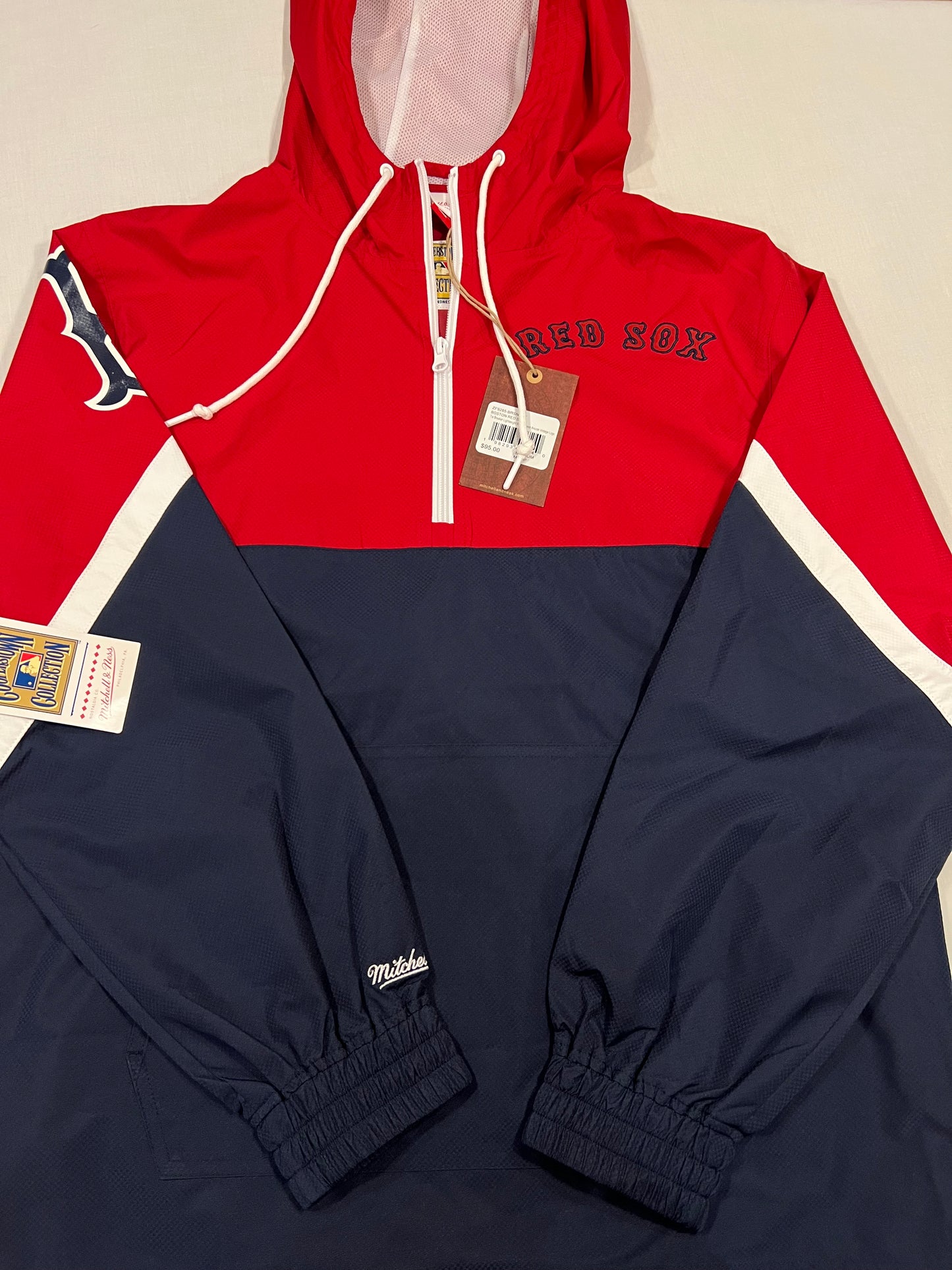 Boston Red Sox Quarter Zip Windbreaker Mens Medium