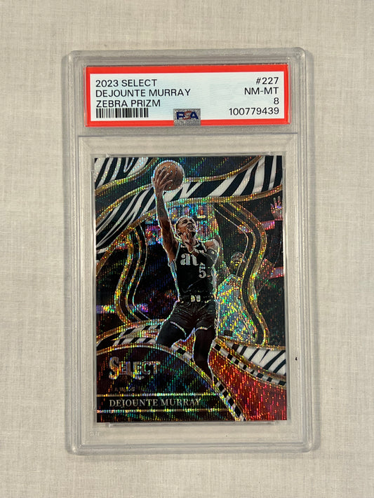 Dejounte Murray PSA 8 Zebra Prizm