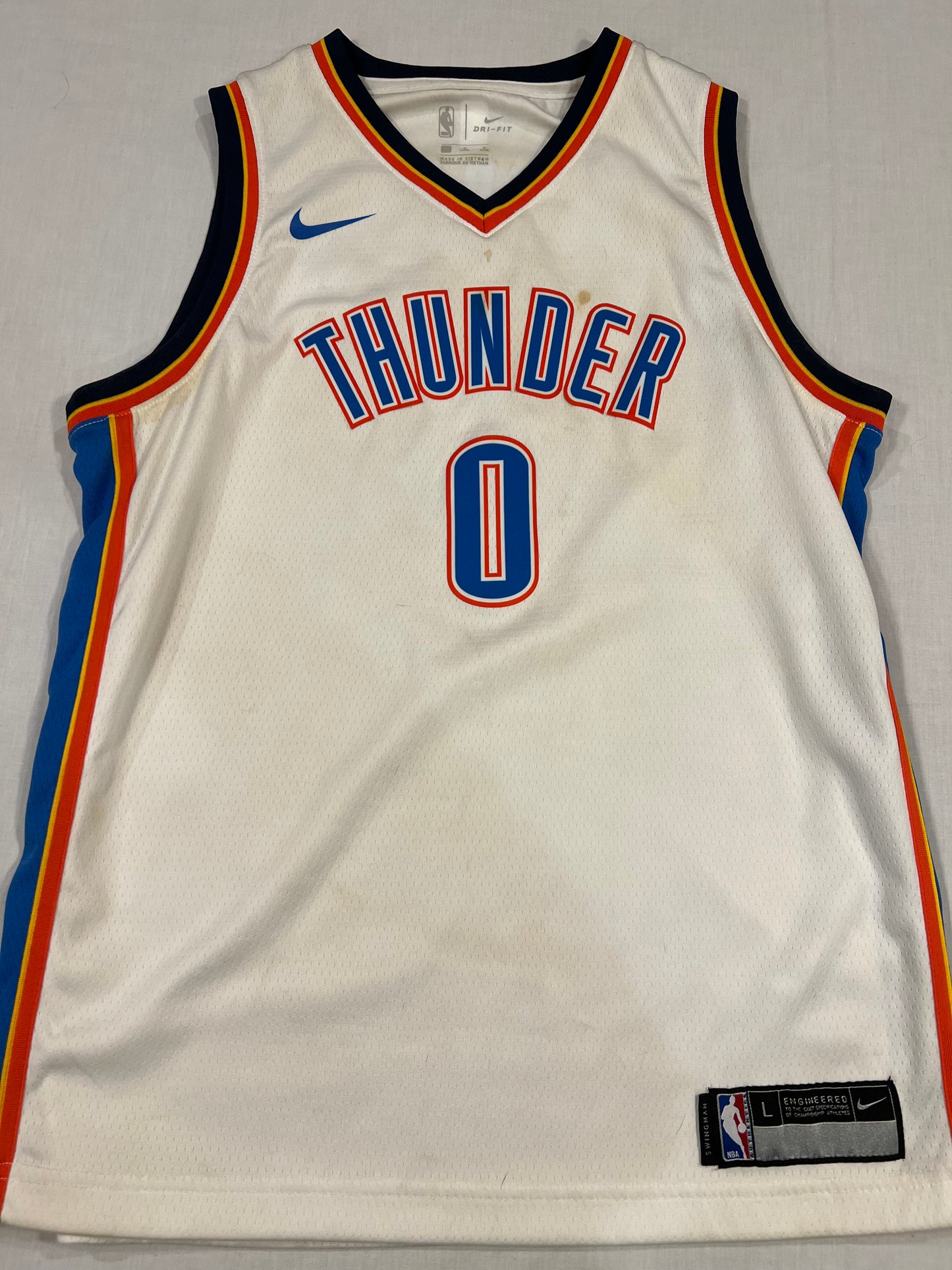 Russell Westbrook OKC Youth Large Jersey Damaged