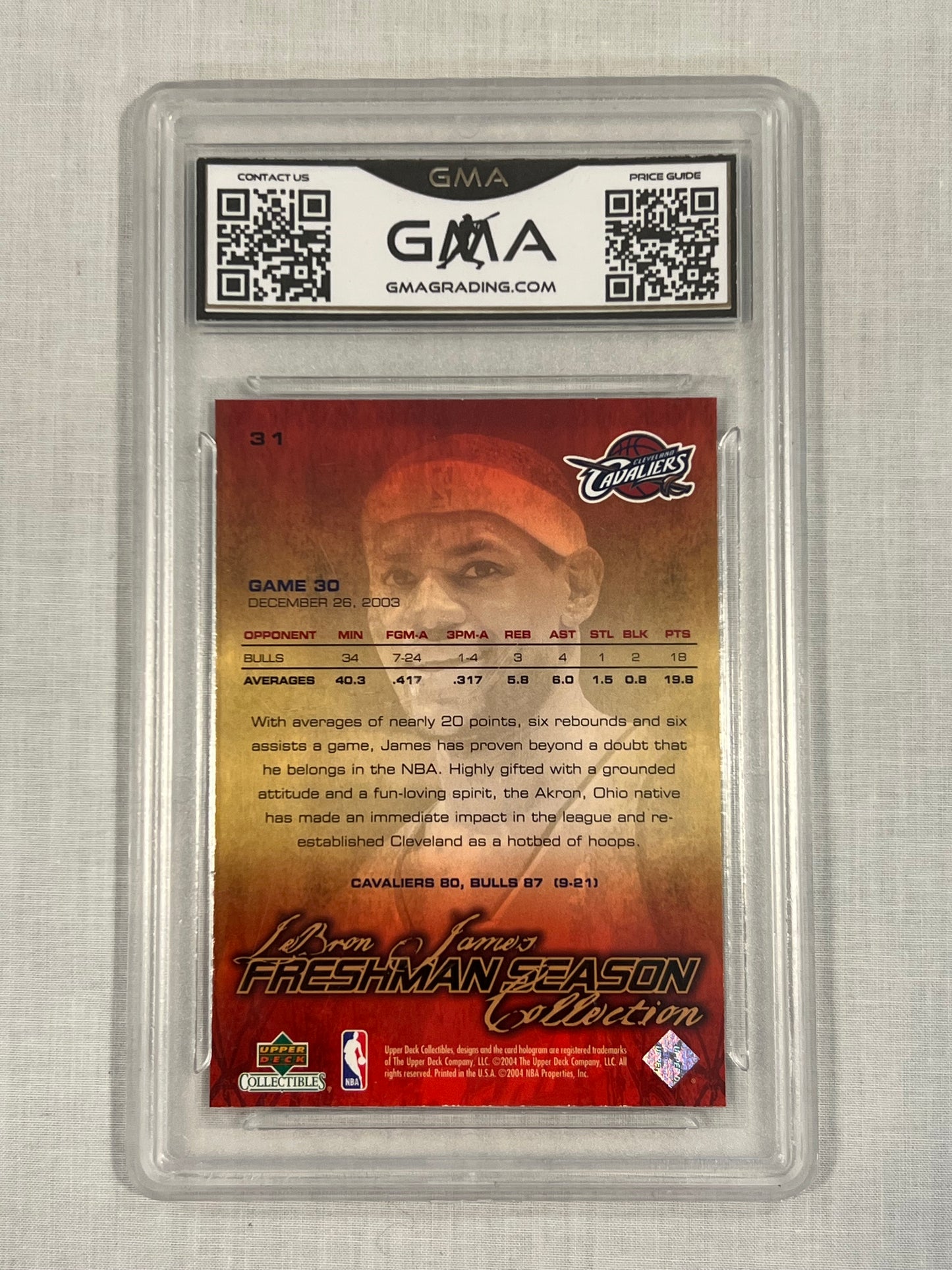 Lebron James GMA 10 Rookie Upper Deck