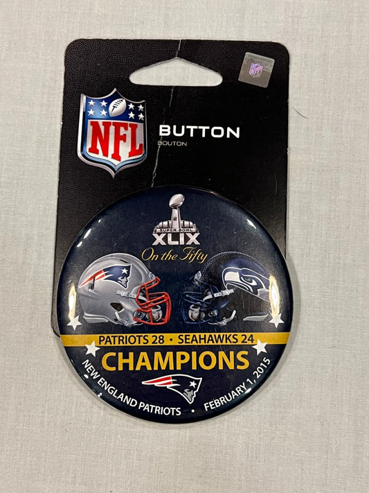 Patriots vs. Seahawks Super Bowl Button