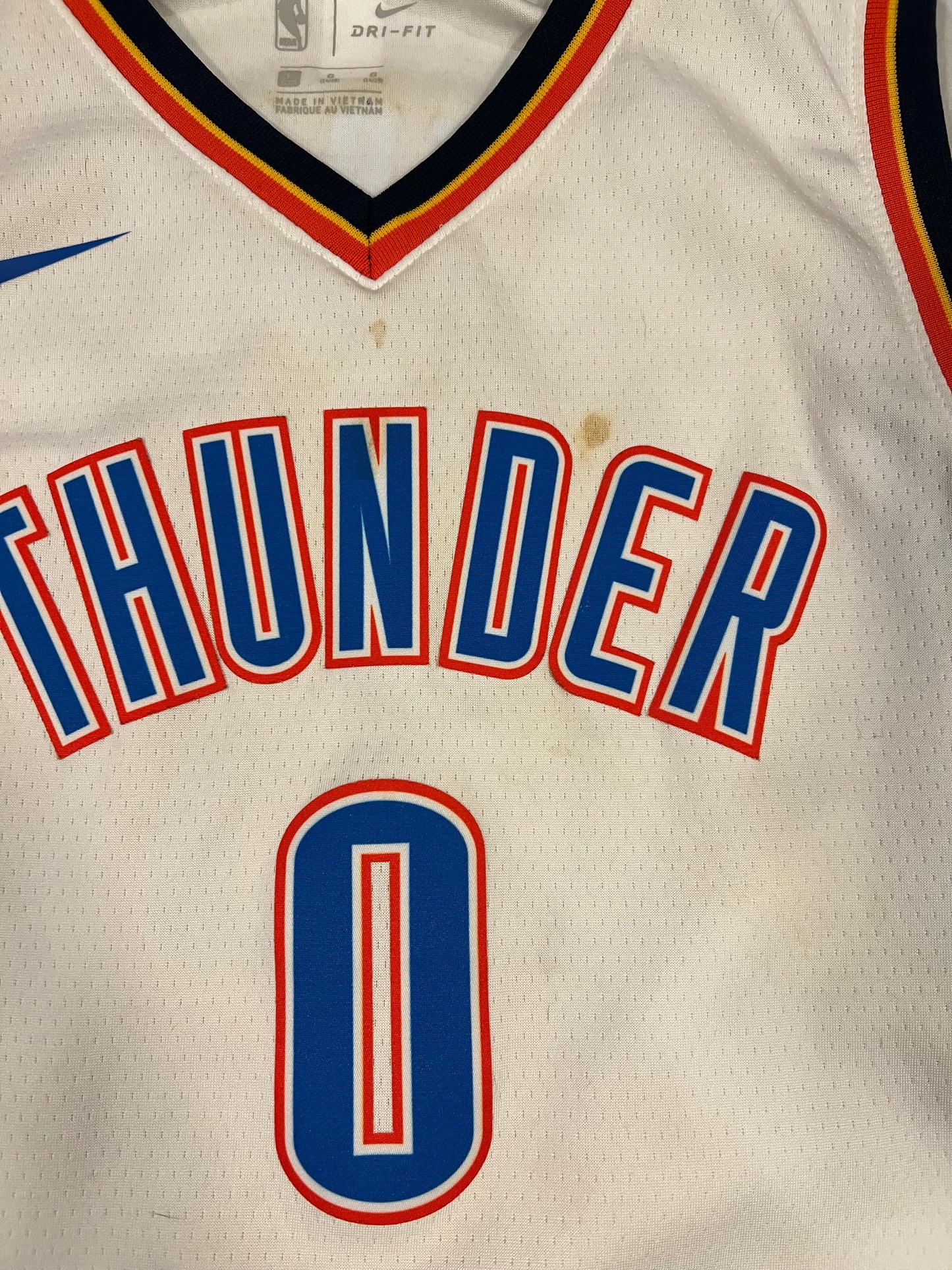 Russell Westbrook OKC Youth Large Jersey Damaged