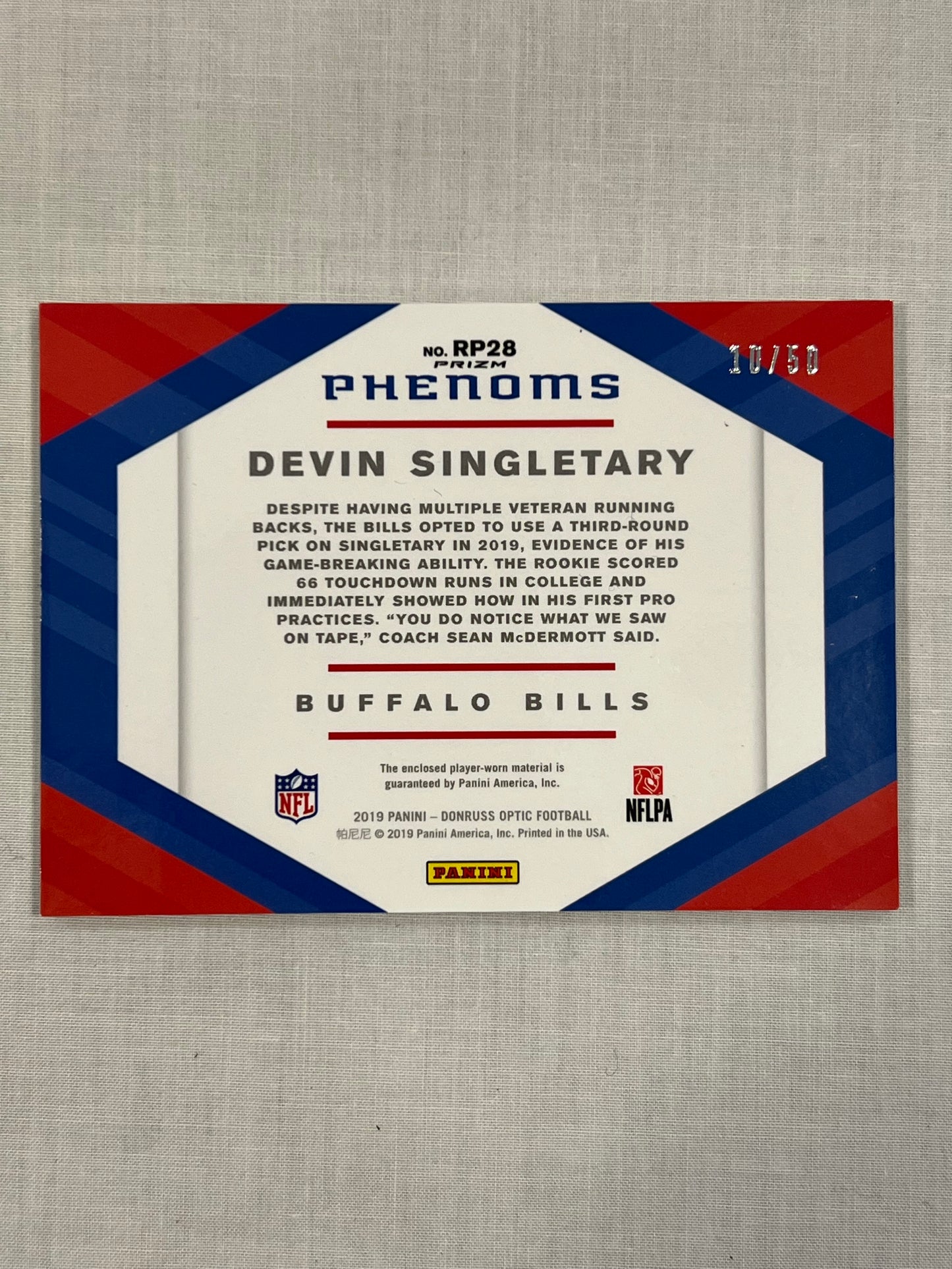Devin Singletary Rookie Phenom Patch /50