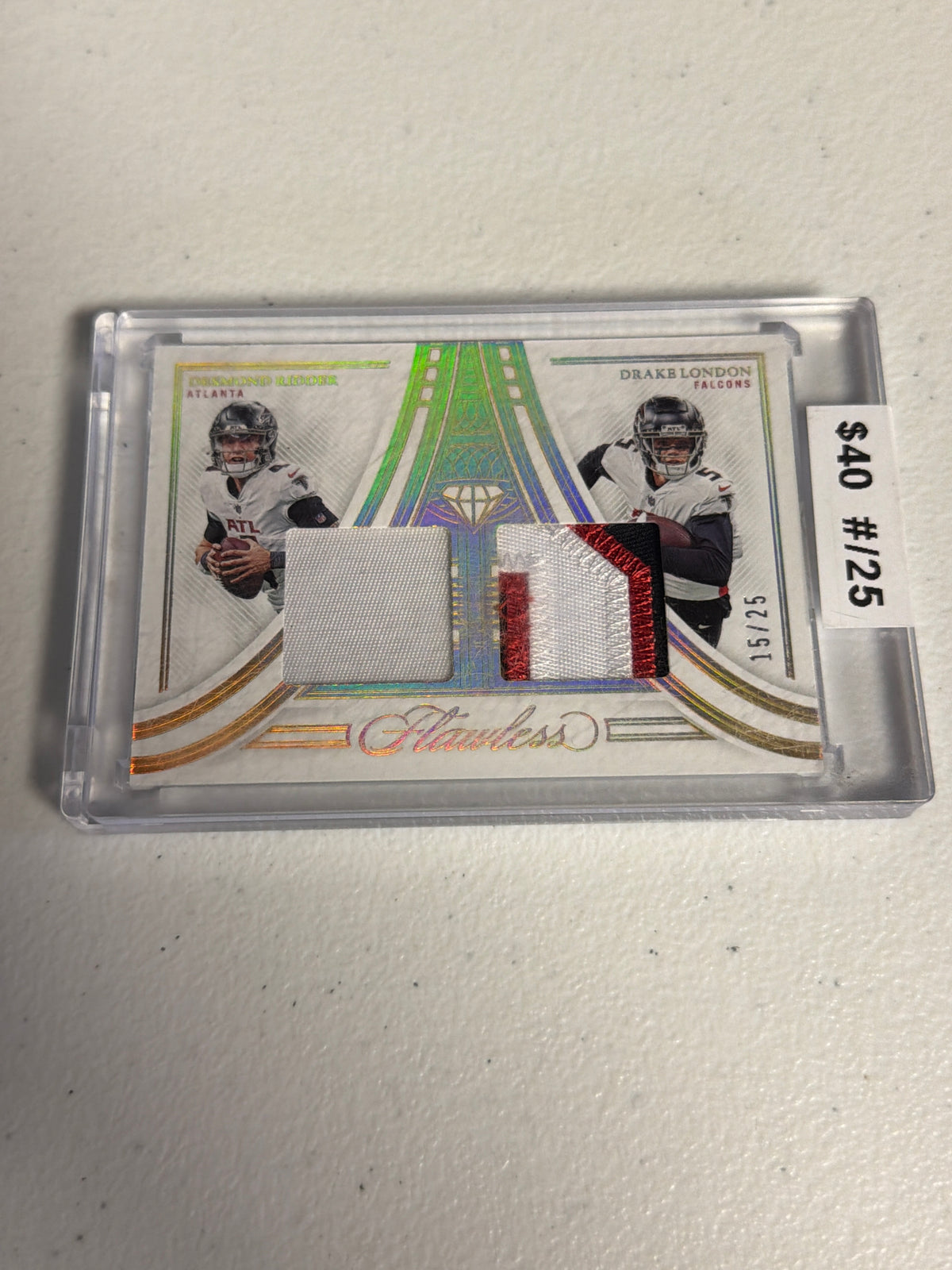 Drake London & Desmond Ridder Flawless Dual Patch RC /25