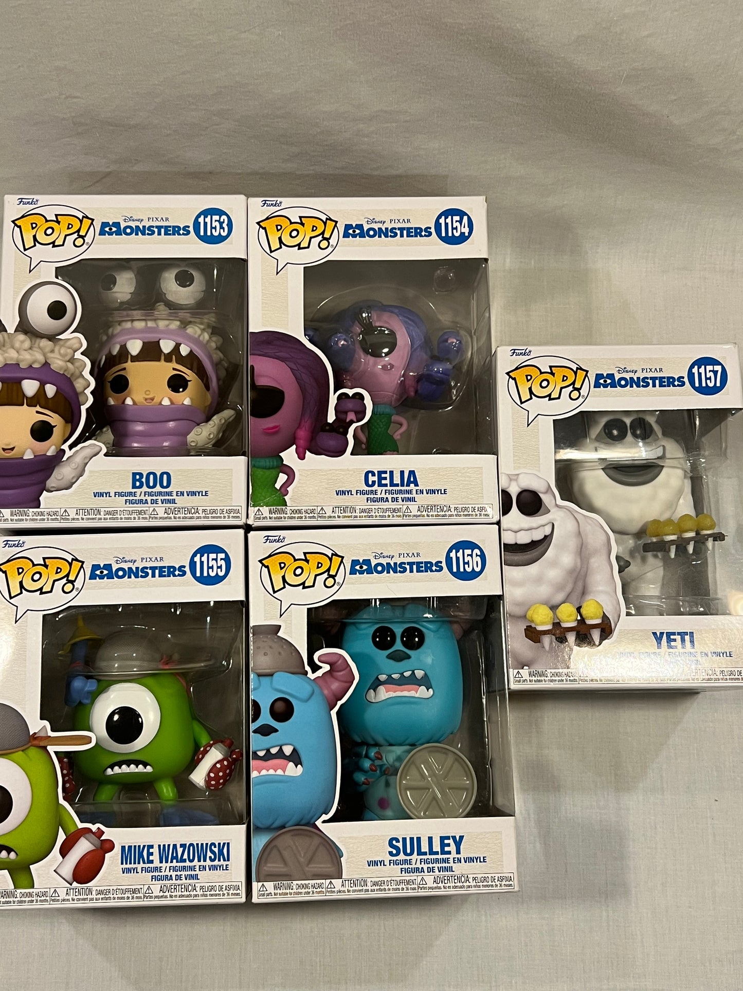 Monsters Inc Complete Set of 5