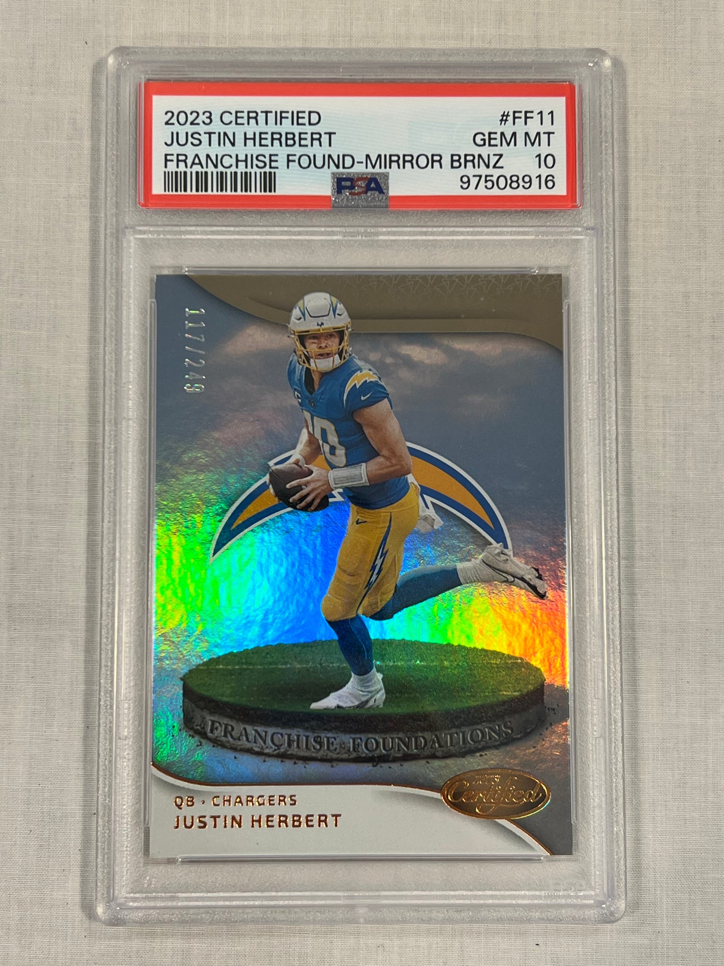 Justin Herbert /249 Certified Bronze PSA 10