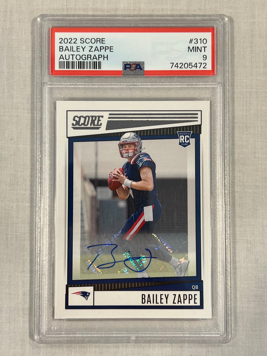 Bailey Zappe PSA 9 Rookie Auto