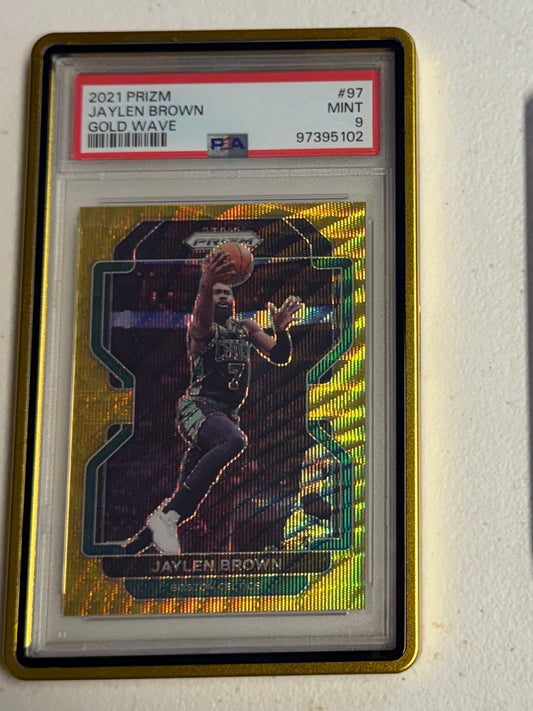 Jaylen Brown 2021 Gold Wave Prizm /10 PSA 9