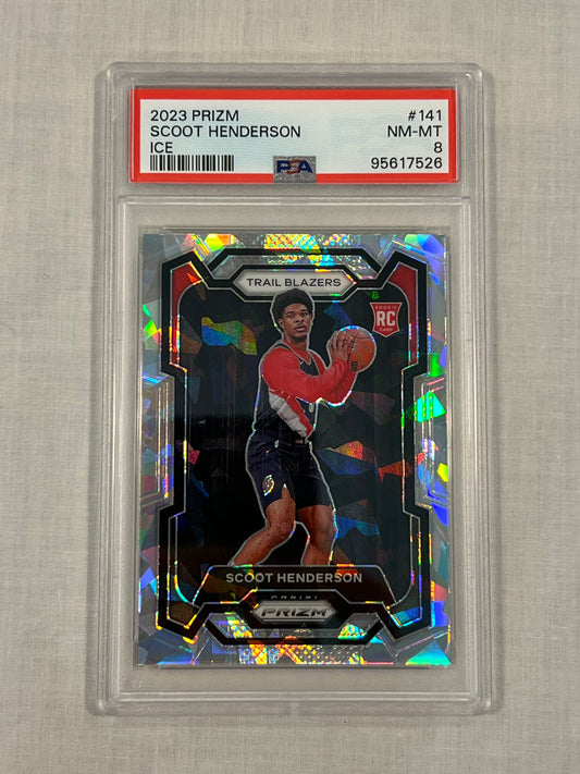 Scoot Henderson PSA 8 Rookie Cracked Ice Prizm