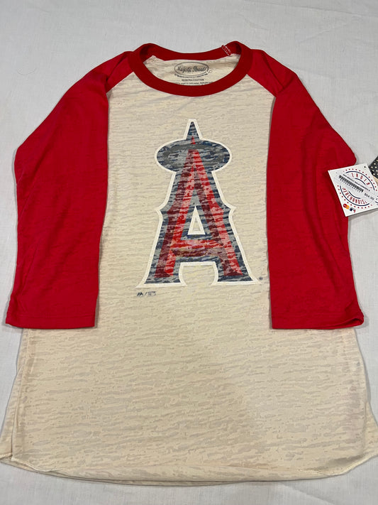 LA Angels Small Womens Team 3/4 Sleeve Top