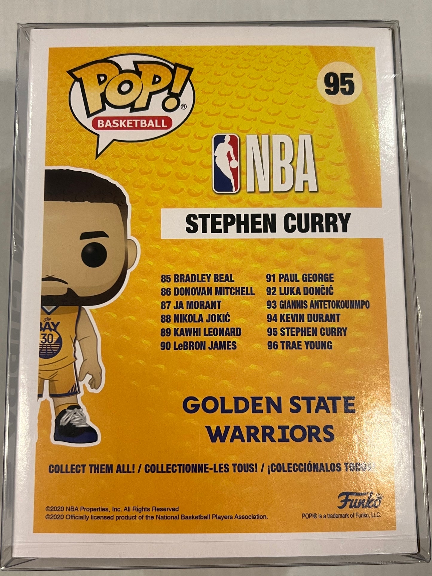 Stephen Curry Yellow Jersey w/ protective casing