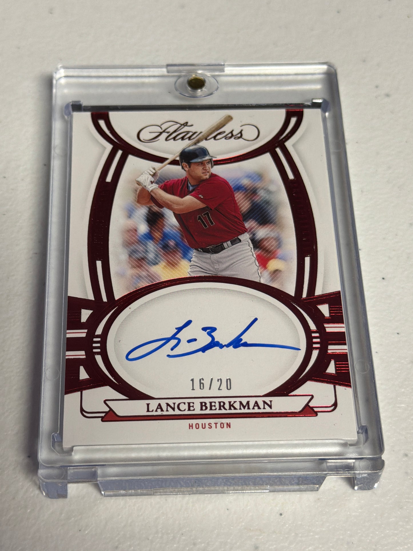 Lance Berkman Red Flawless Auto /20
