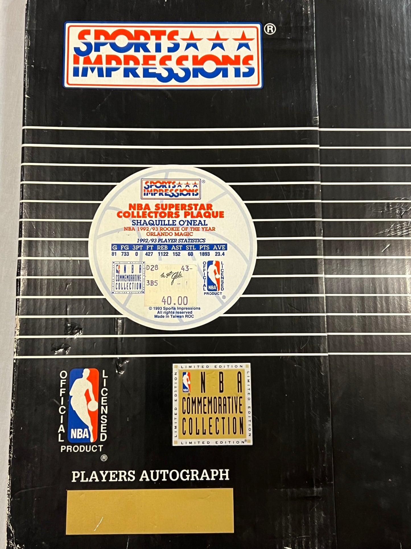 Saquille Oneil Orlando Magic Plaque