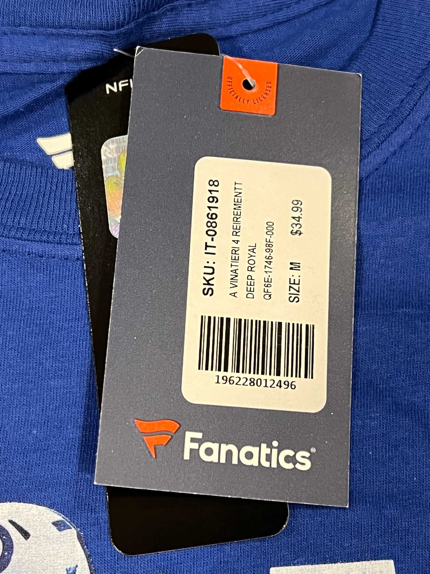 Adam Vinatieri Fanatics Mens Medium HOF T-Shirt
