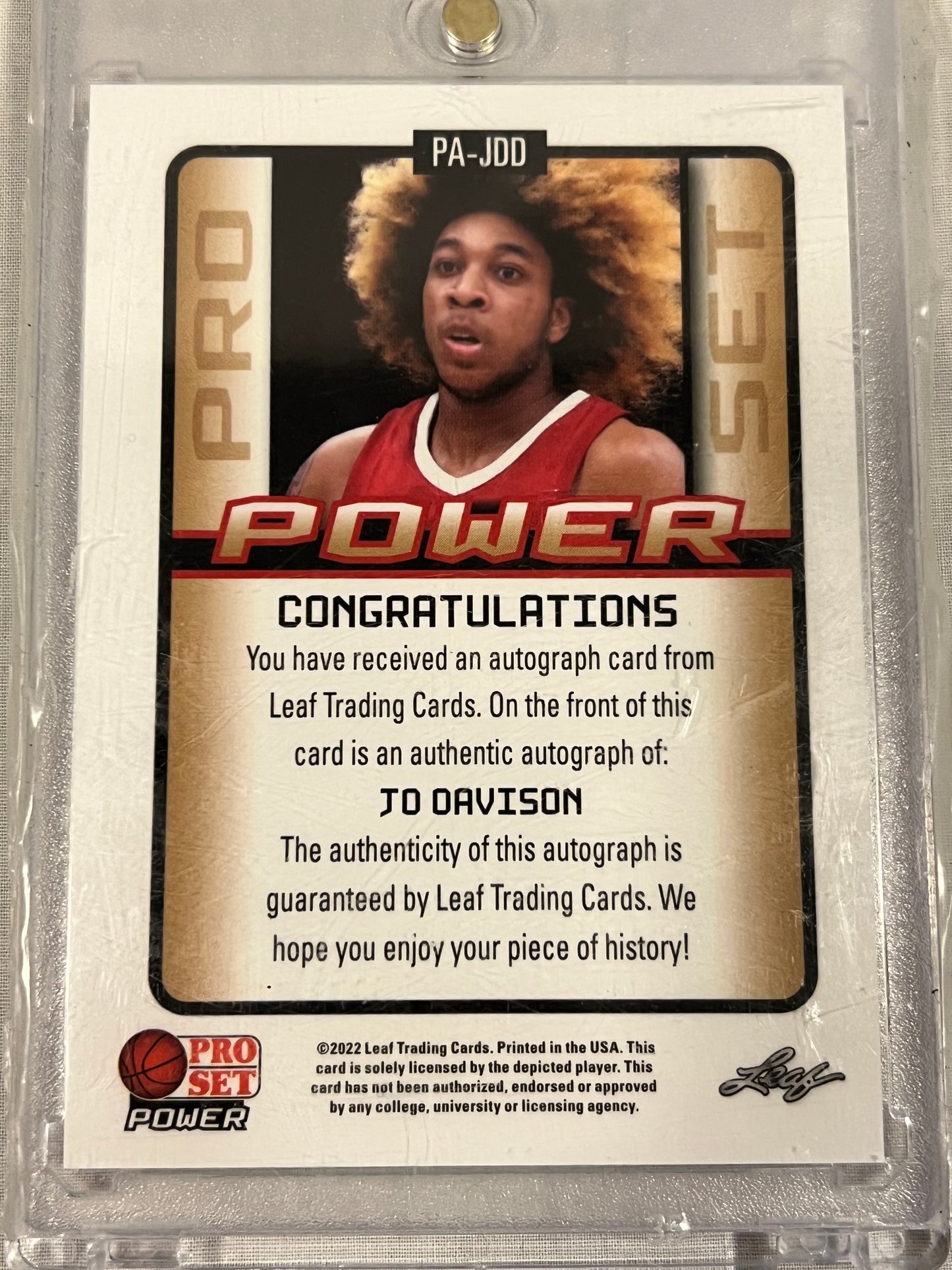 JD Davidson Bronze Rookie Auto