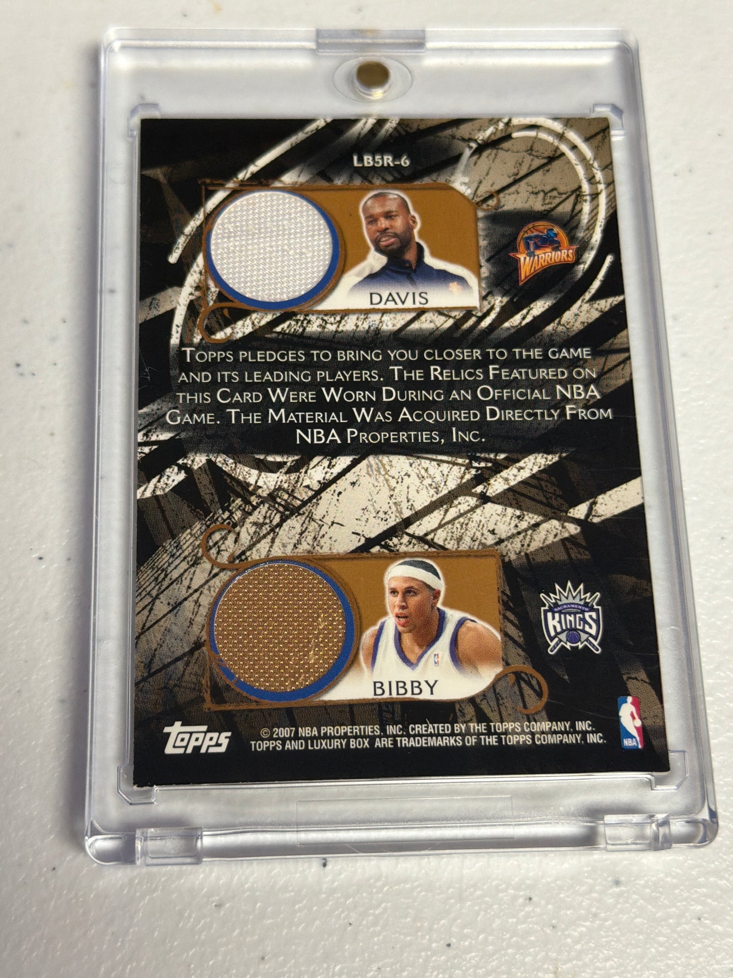 Kobe Bryant/Nash/Cassell/Bibby/Davis 5 Player Patch Card /19