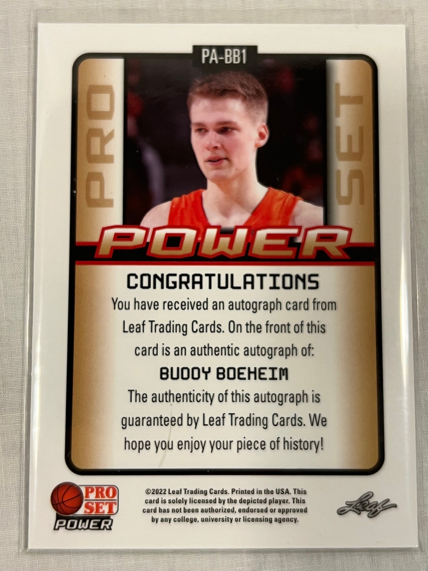 Buddy Boeheim Bronze Rookie Auto