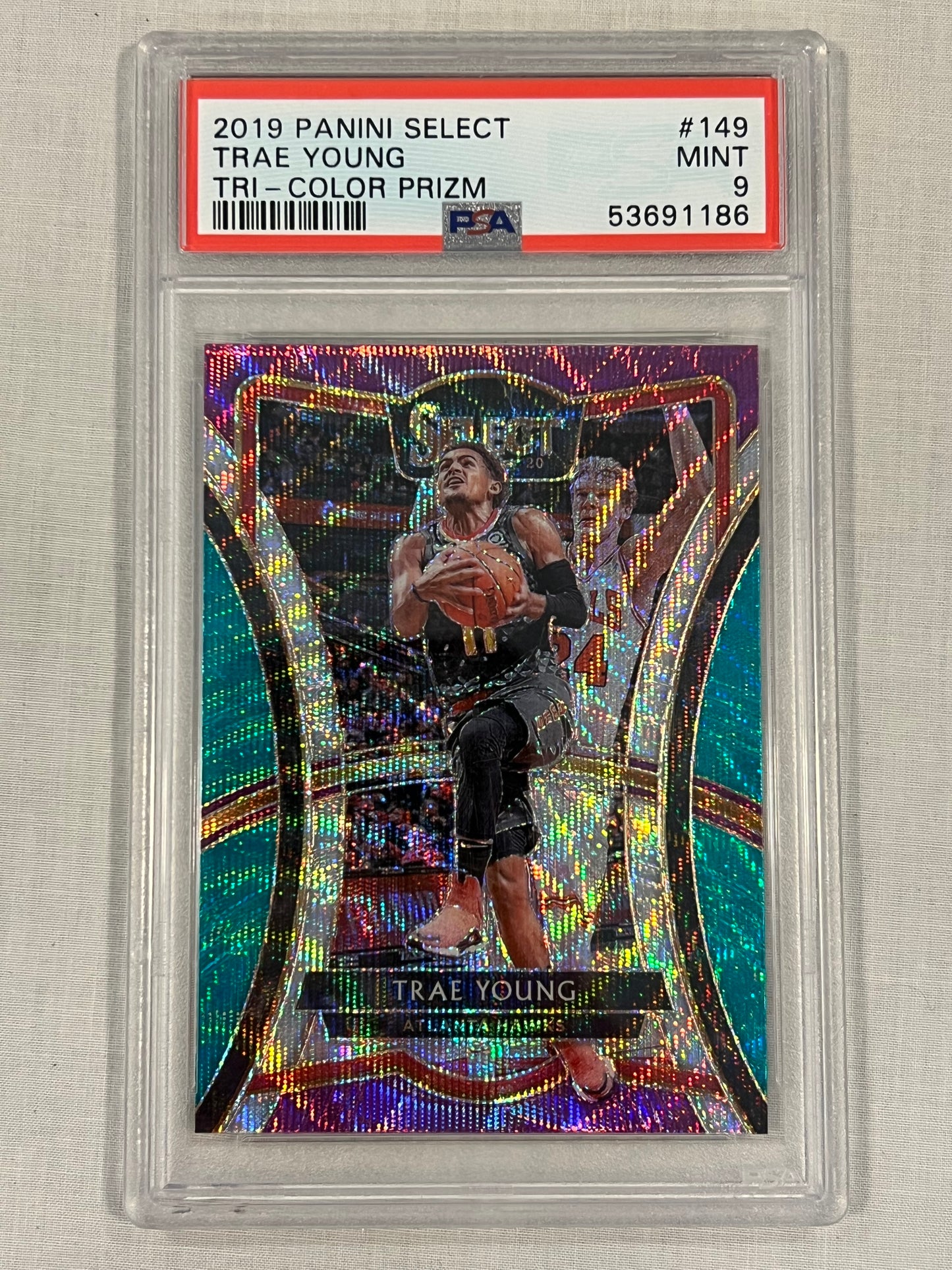 Trae Young PSA 9 Tri-Color Prizm
