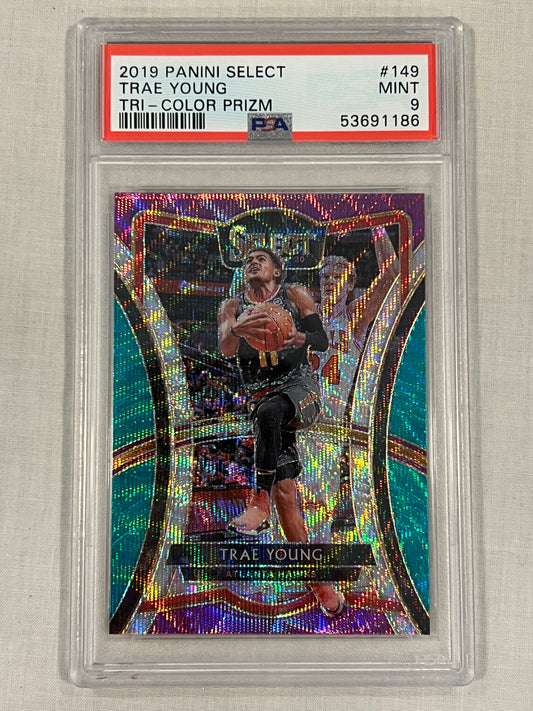 Trae Young PSA 9 Tri-Color Prizm