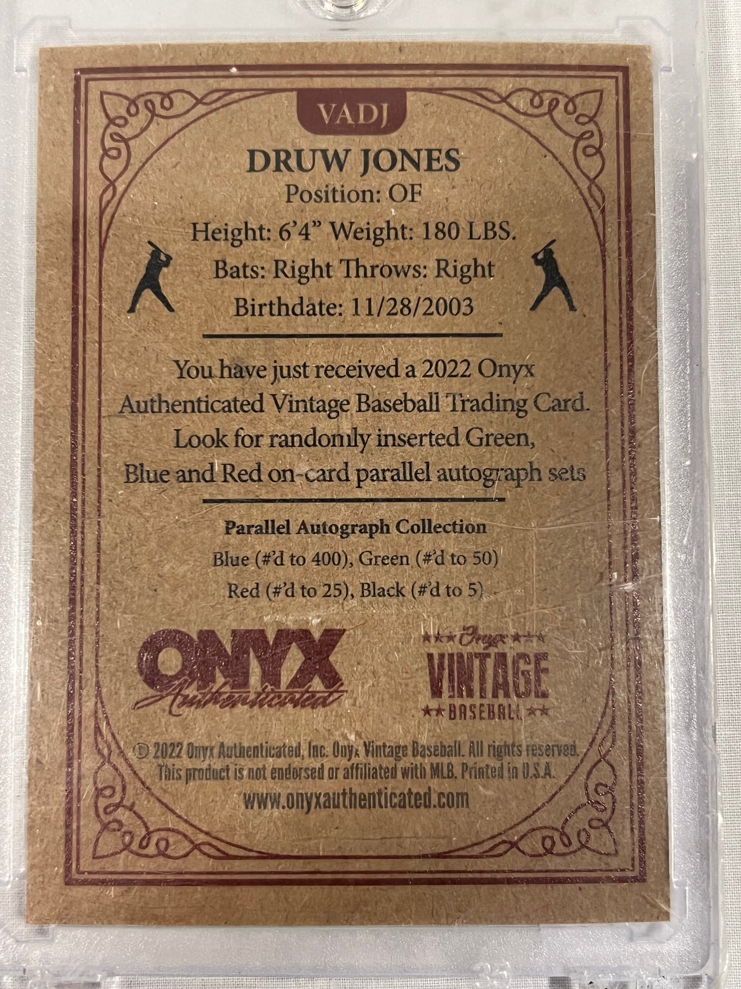 Druw Jones Rookie Auto