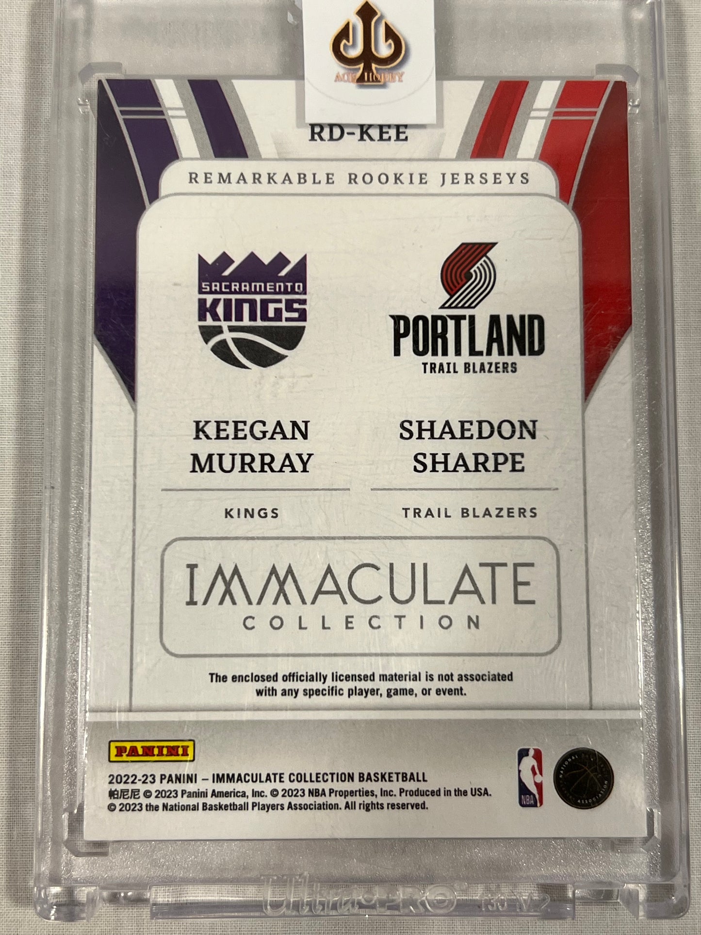 Keegan Murray & Shaedon Sharpe Immaculate Rookie Jerseys /75
