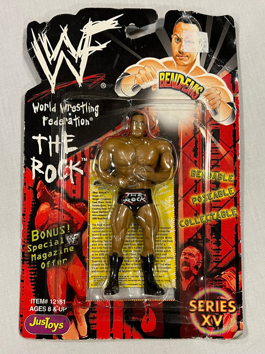 The Rock WWF Bend-Ems Figure