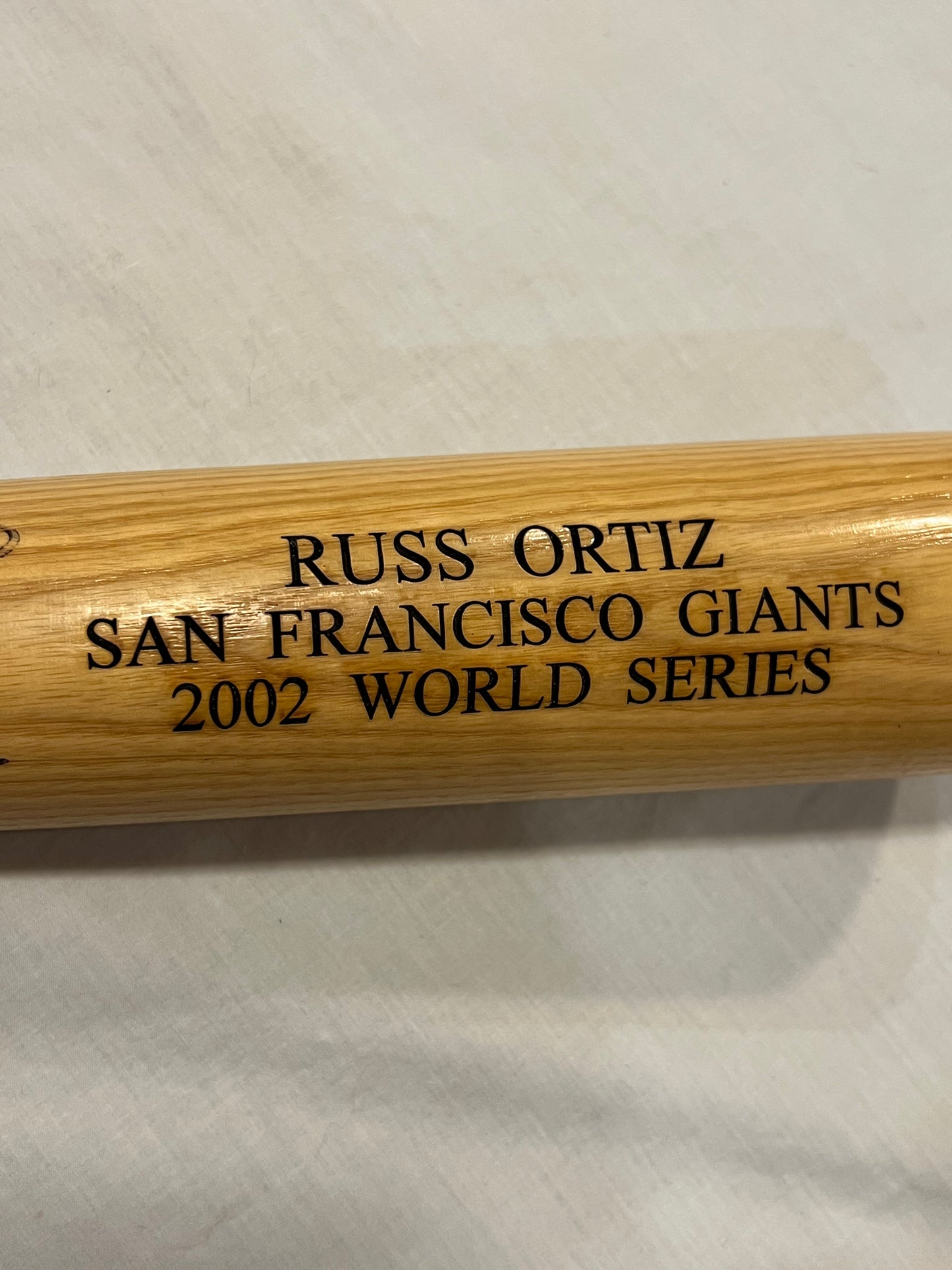 Russ Ortiz signed 2002 World Series Bat