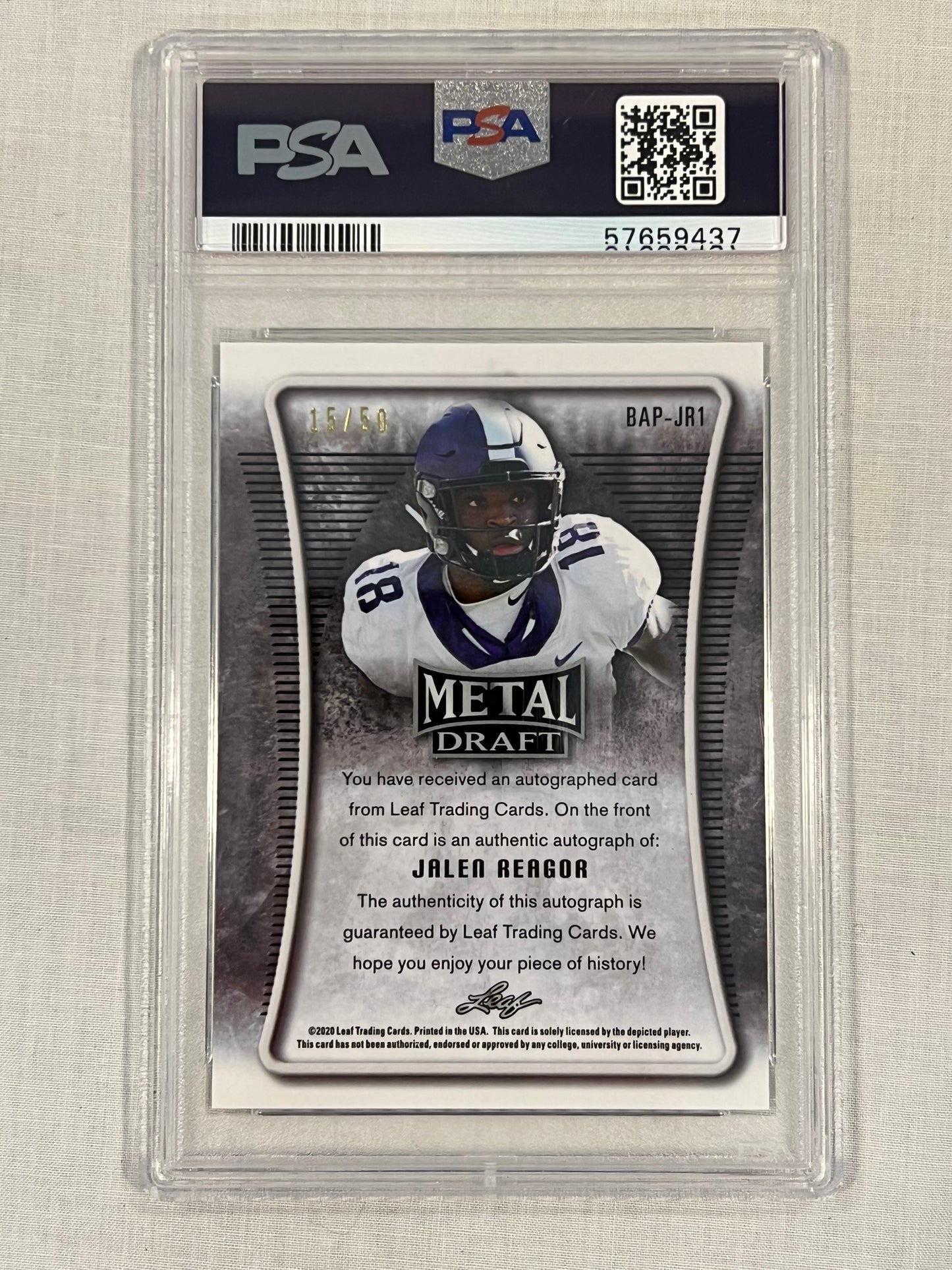Jalen Reagor PSA 10 Silver Wave Rookie Auto /50