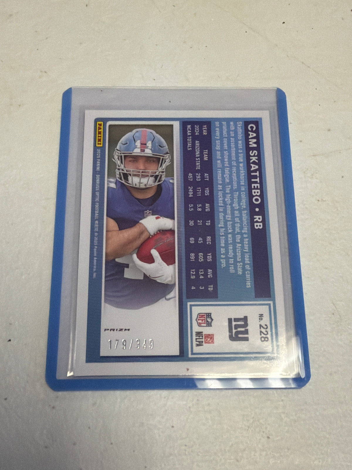 Cam Skattebo /349 Light Blue Rated Rookie