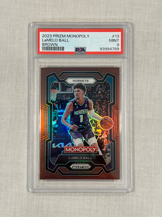 LaMelo Ball PSA 9 Monopoly Prizm Brown /249