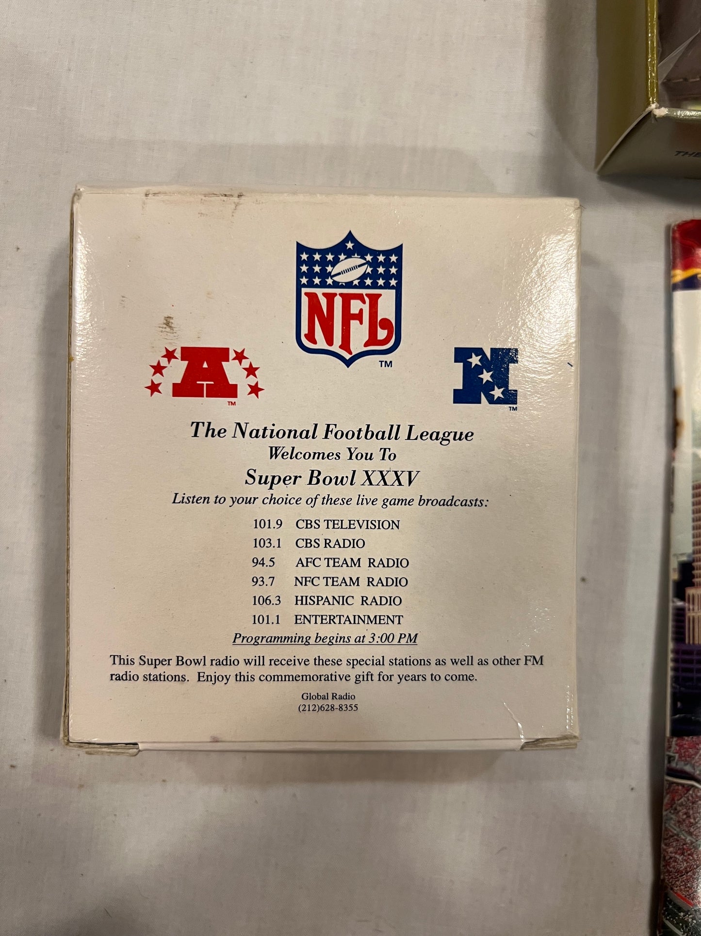 Super Bowl XXXV 2001 Tampa Cushion w/ extras