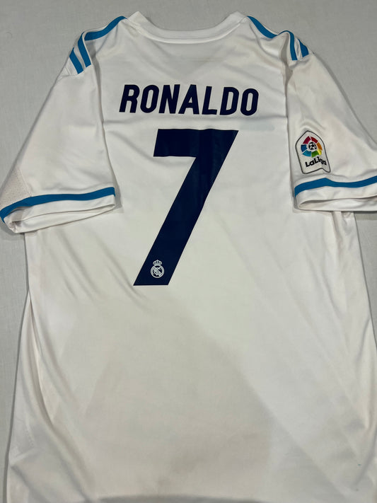 Cristiano Ronaldo White/Teal w/ Print La Liga Real Madrid Mens Large