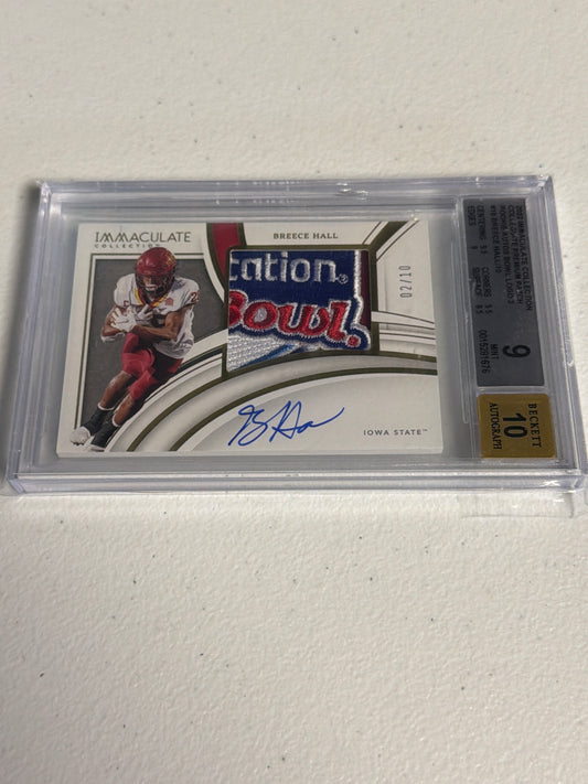 Breece Hall RPA /10 Immaculate BGS 9 Auto 10 Bowl Patch