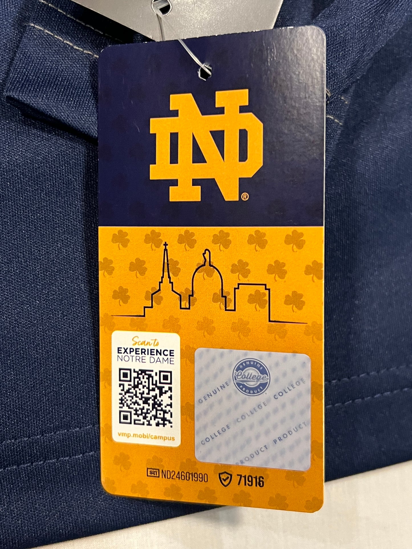 Notre Dame Quarter Zip Sweatshirt Mens Medium