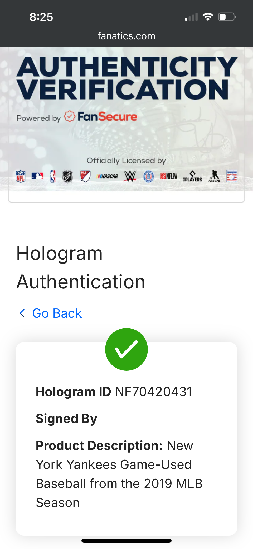 New York Yankees Official 2019 Game Used Baseball