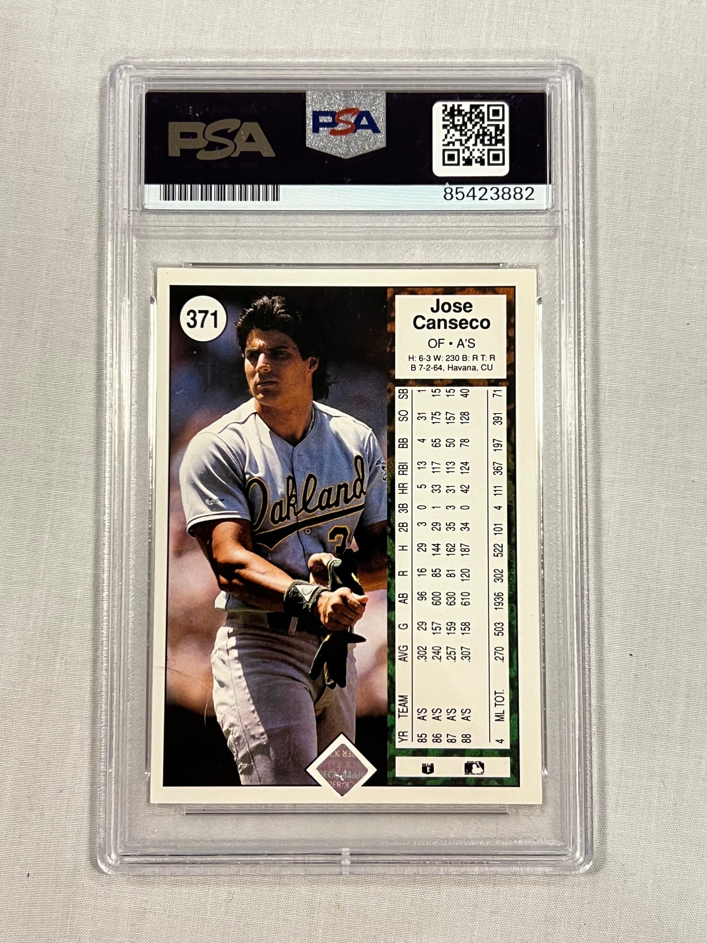 Jose Canseco PSA Certified Authentic Auto