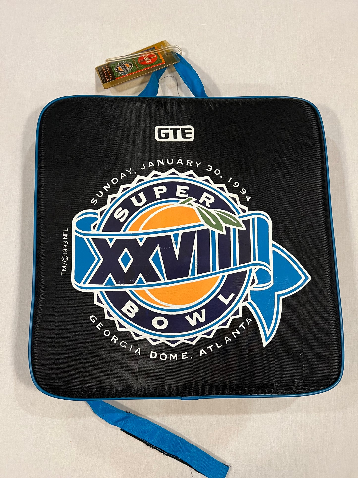 Super Bowl XXVIII 1993 Atlanta Cushion w/ Extras