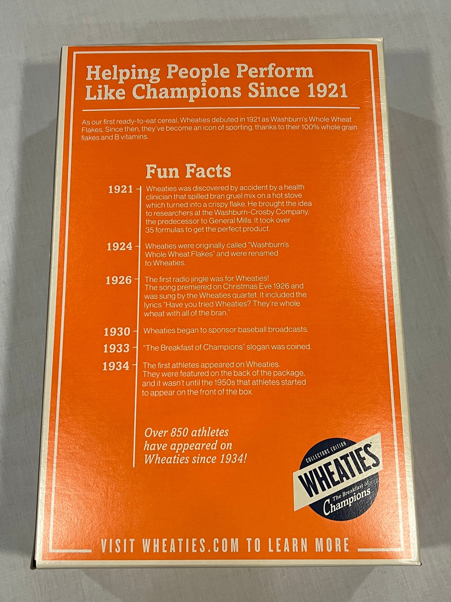 Collectors Edition Wheaties Box