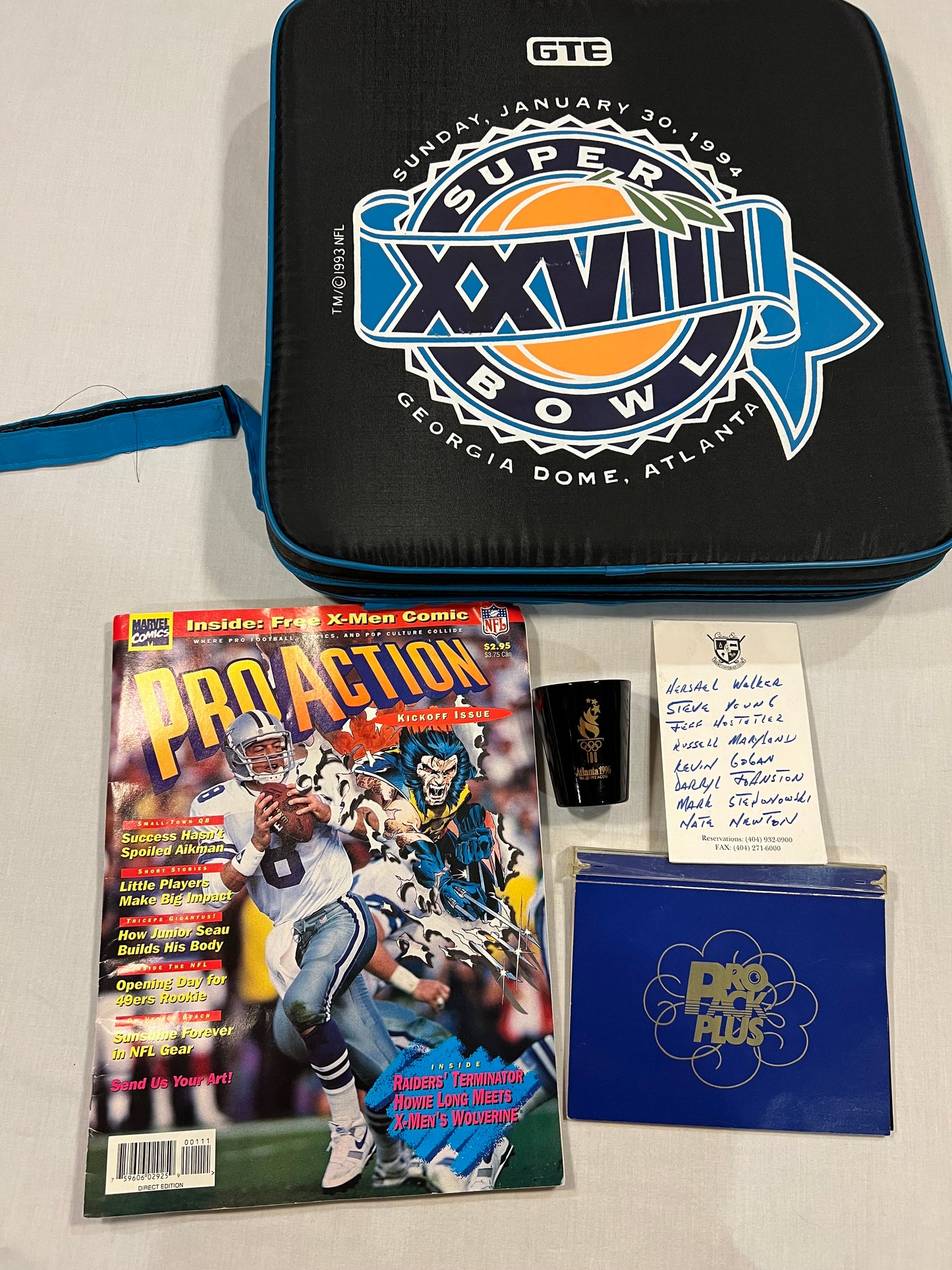Super Bowl XXVIII 1993 Atlanta Cushion w/ Extras