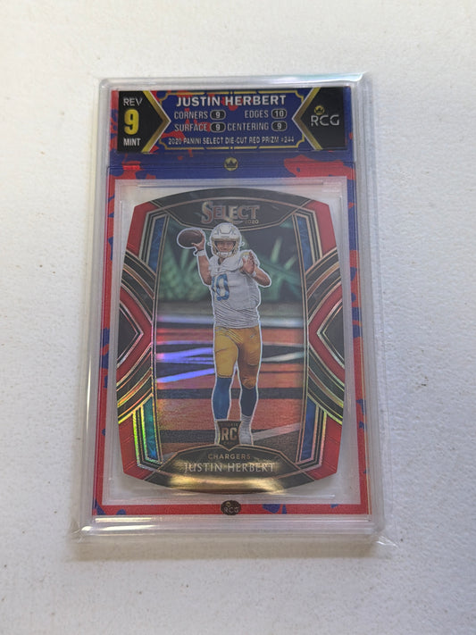 Justin Herbert Red Die Cut RC RCG 9