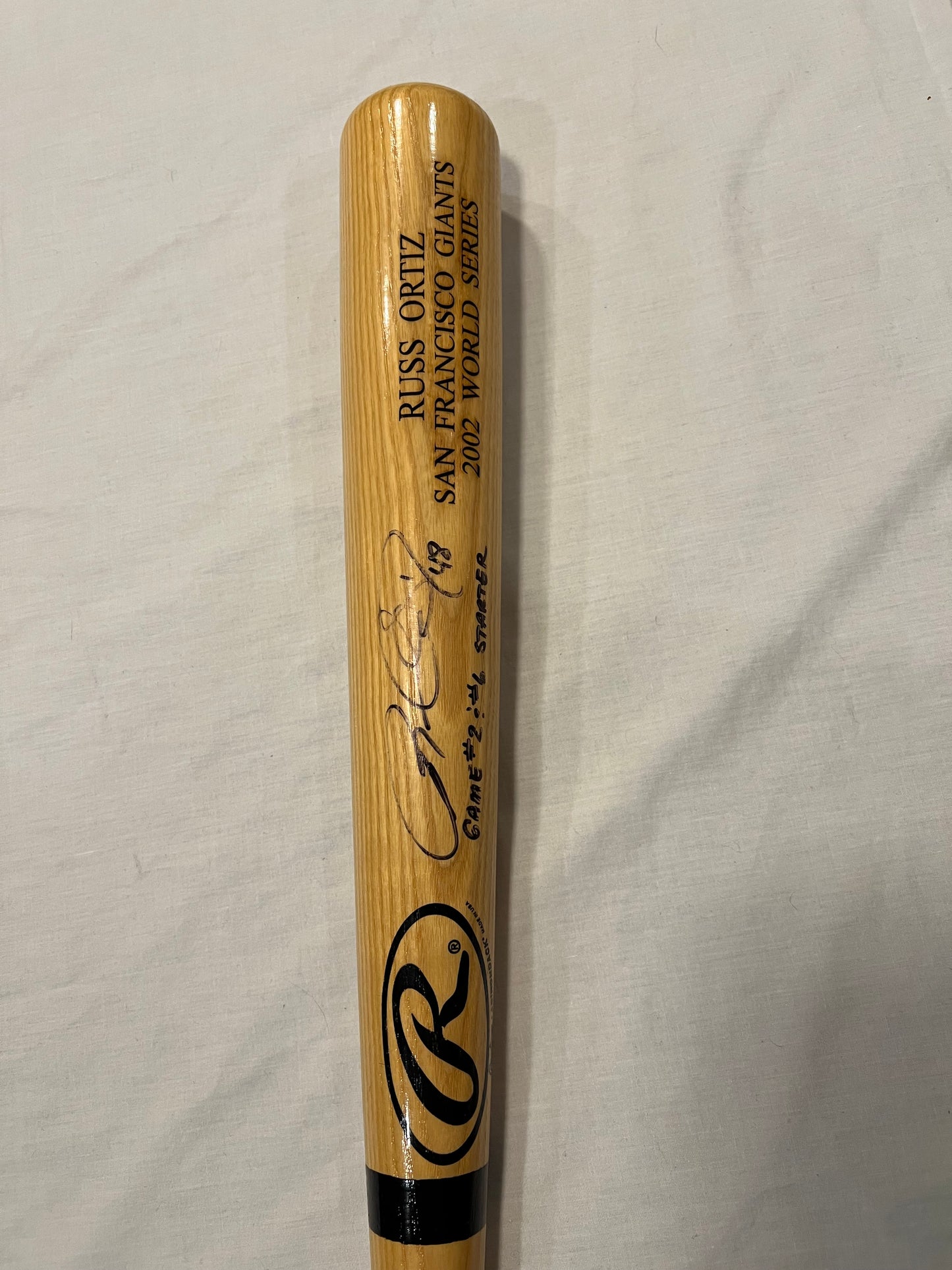 Russ Ortiz signed 2002 World Series Bat