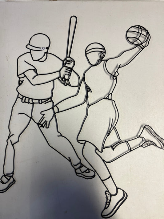 Basketball and Baseball Wall Decor