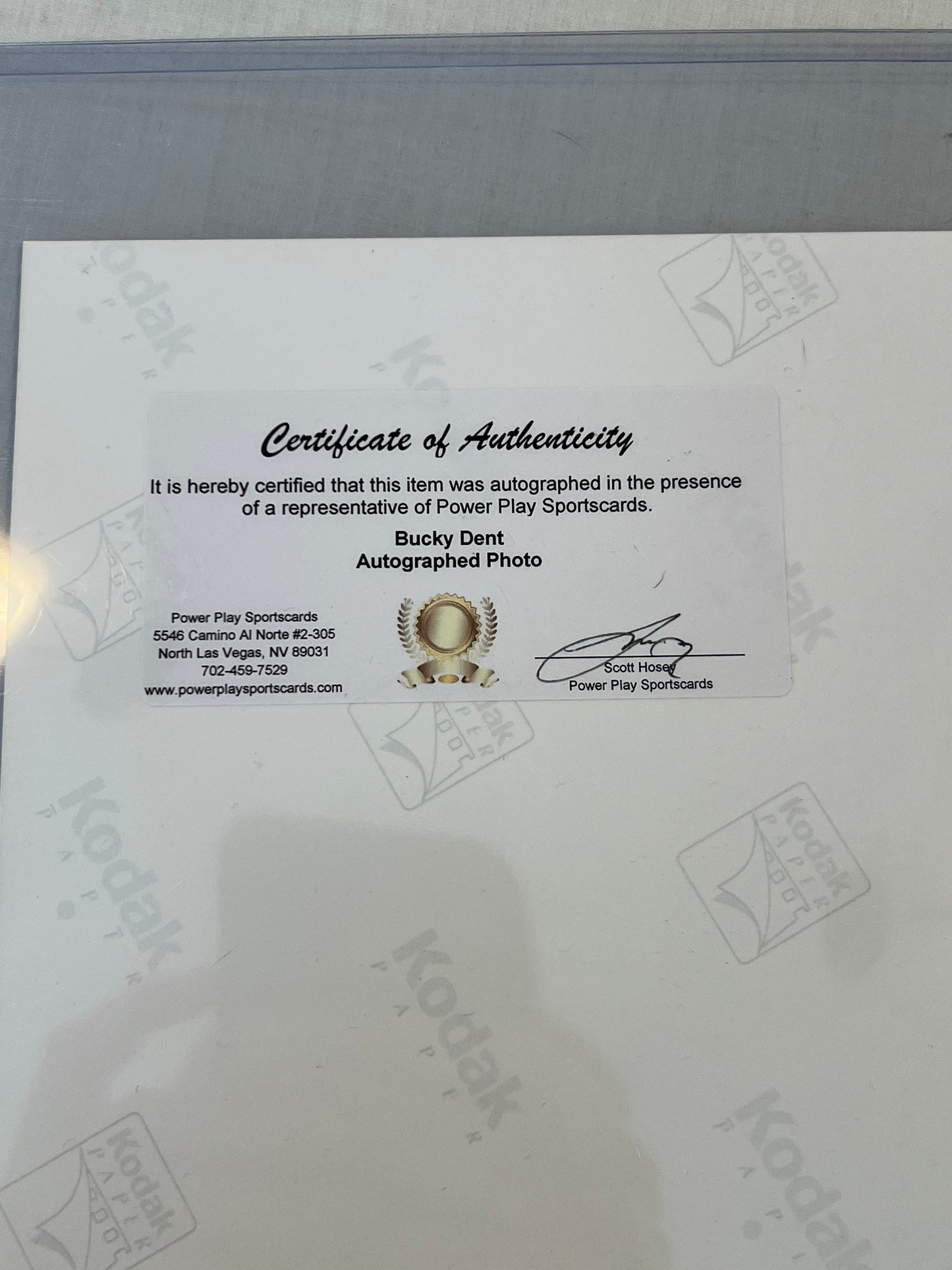 Bucky Dent signed NY Yankees Picture