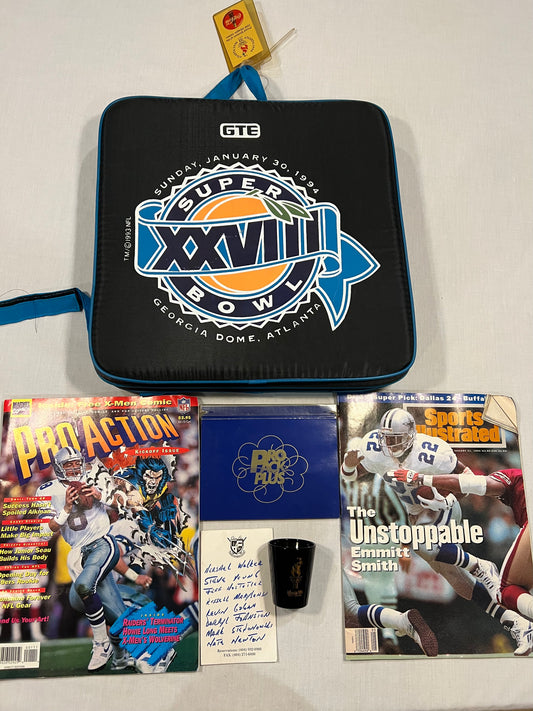 Super Bowl XXVIII 1993 Atlanta Cushion w/ Extras