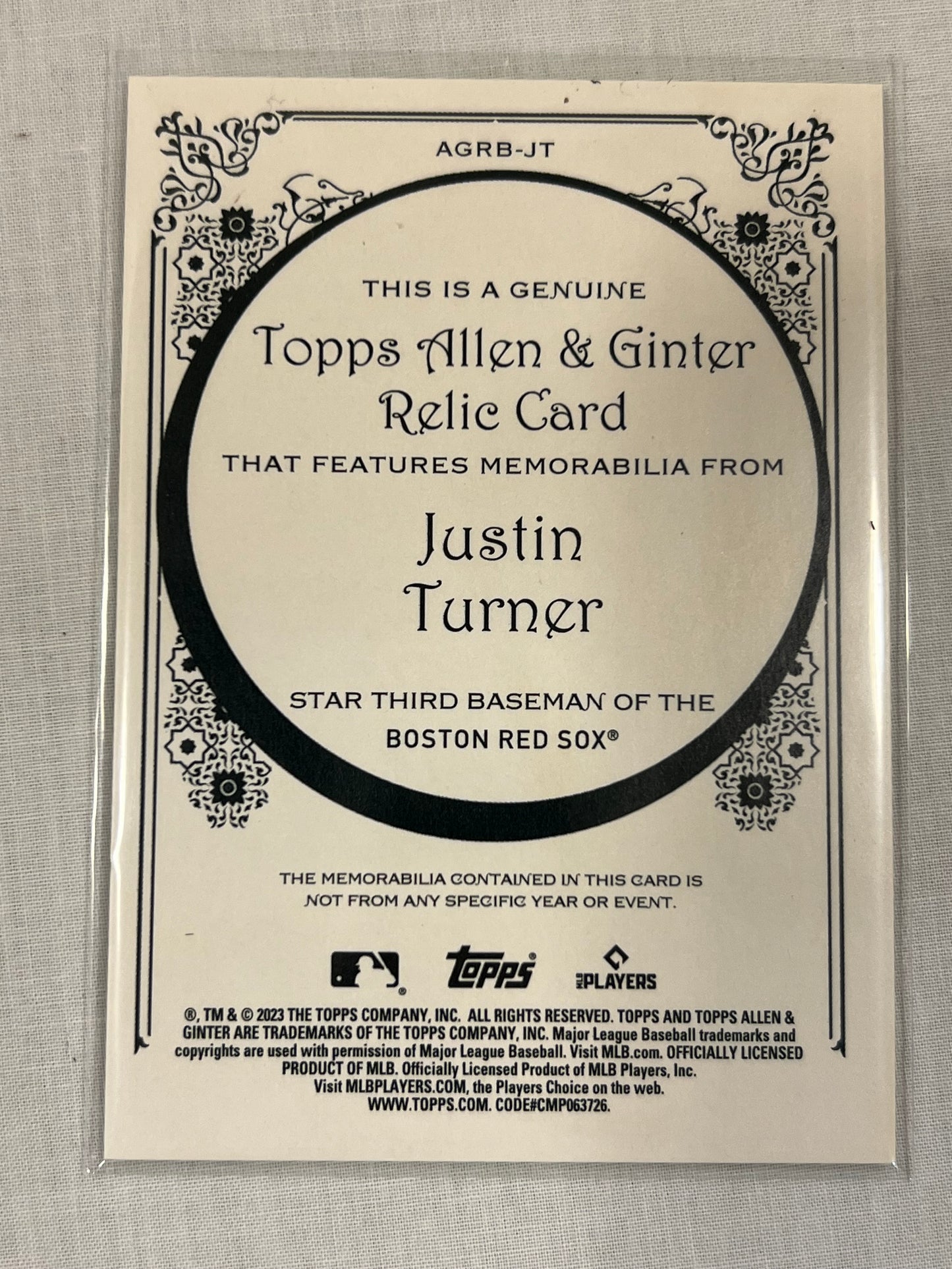 Justin Turner Allen & Ginter Patch