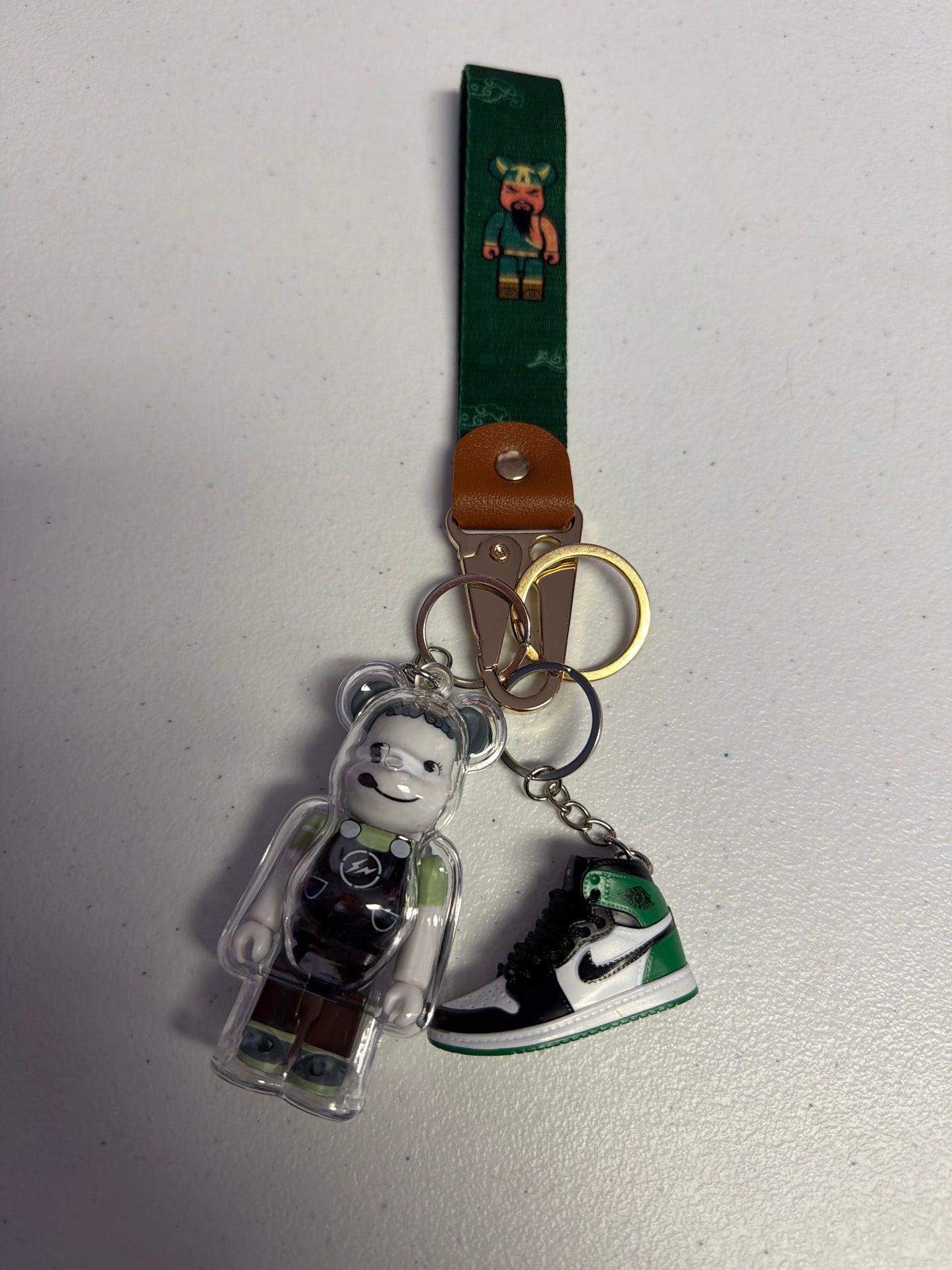 Supbear Bear Brick Jordan Keychain Green
